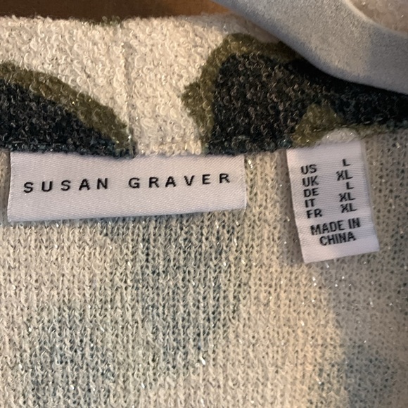 LIKE NEW Susan Graver Cardigan with pockets L - Picture 5 of 7
